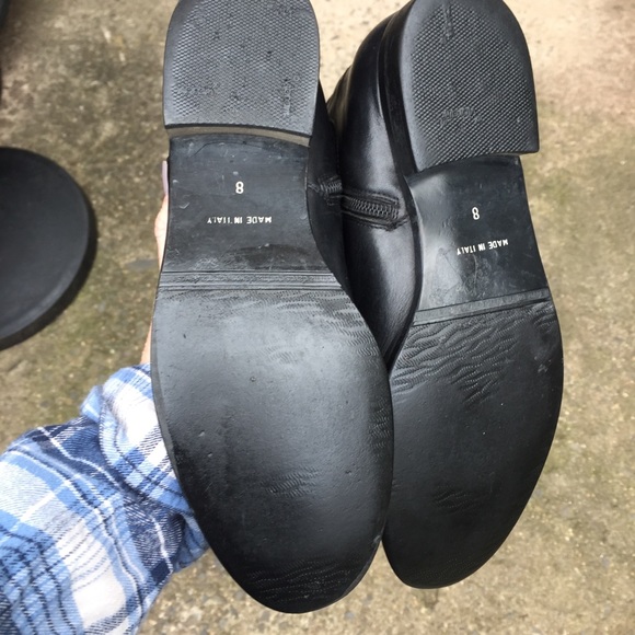 Aquatalia Tall Black Leather & Suede Buckle, Sz 8 - Picture 8 of 14